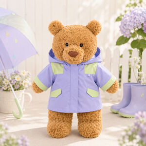 Large Bartholomew Bear & 16" Plush Clothes Outfit - Purple Hooded Jacket